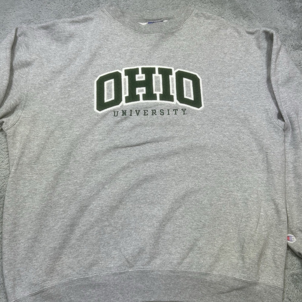 Vintage Ohio University Bobcats Sweatshirt Men's XL Gray‎ Champion Embroidered - Picture 5 of 10